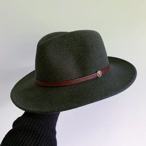 Stetson "Cromwell" Outdoor Hat 100% Wool Olive Green
